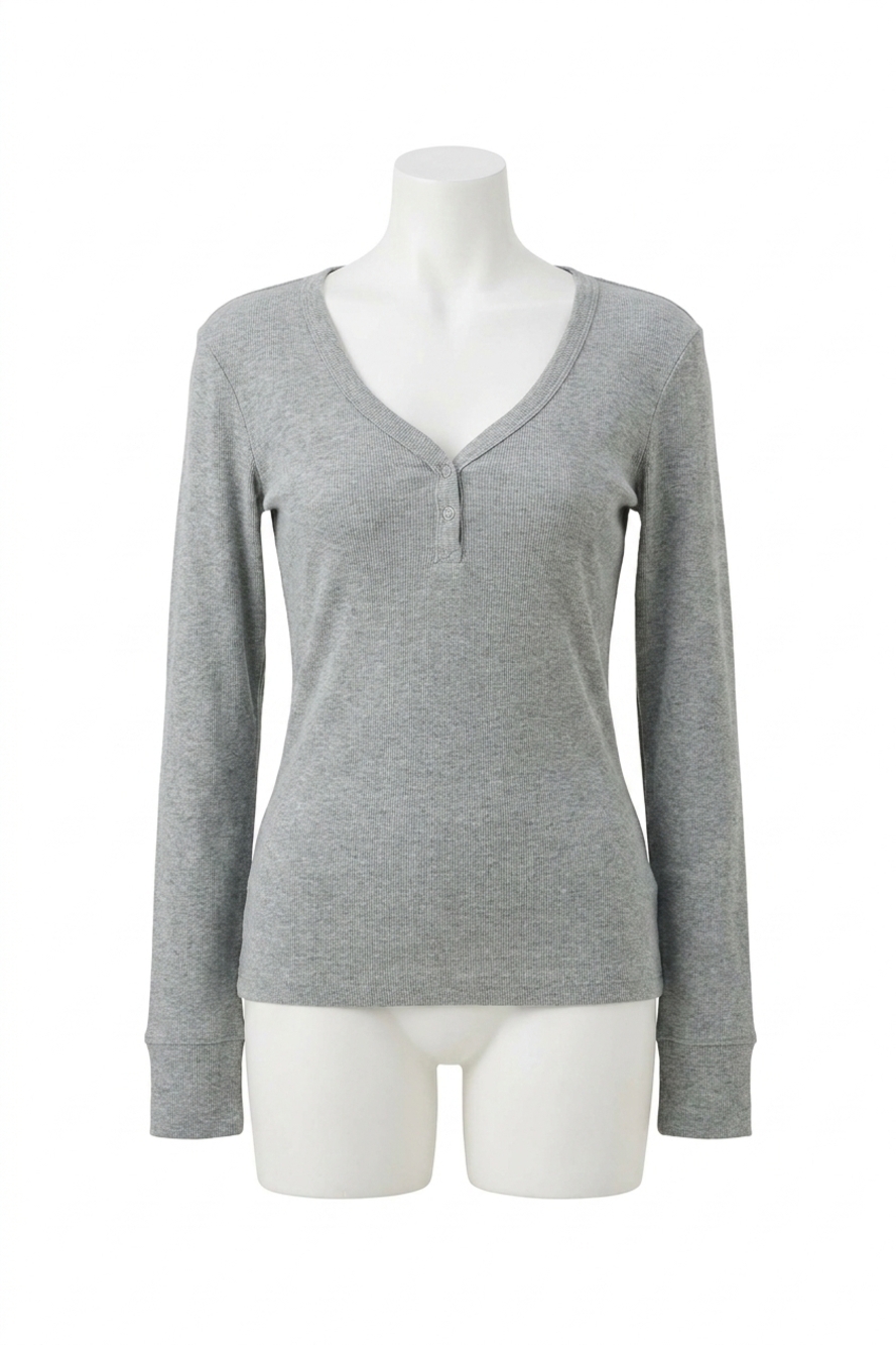 NEW BE COOL anna henley snap top in grey